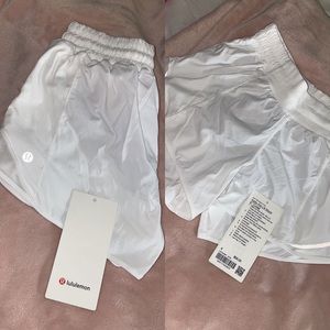 White Lululemon hotty hot shorts